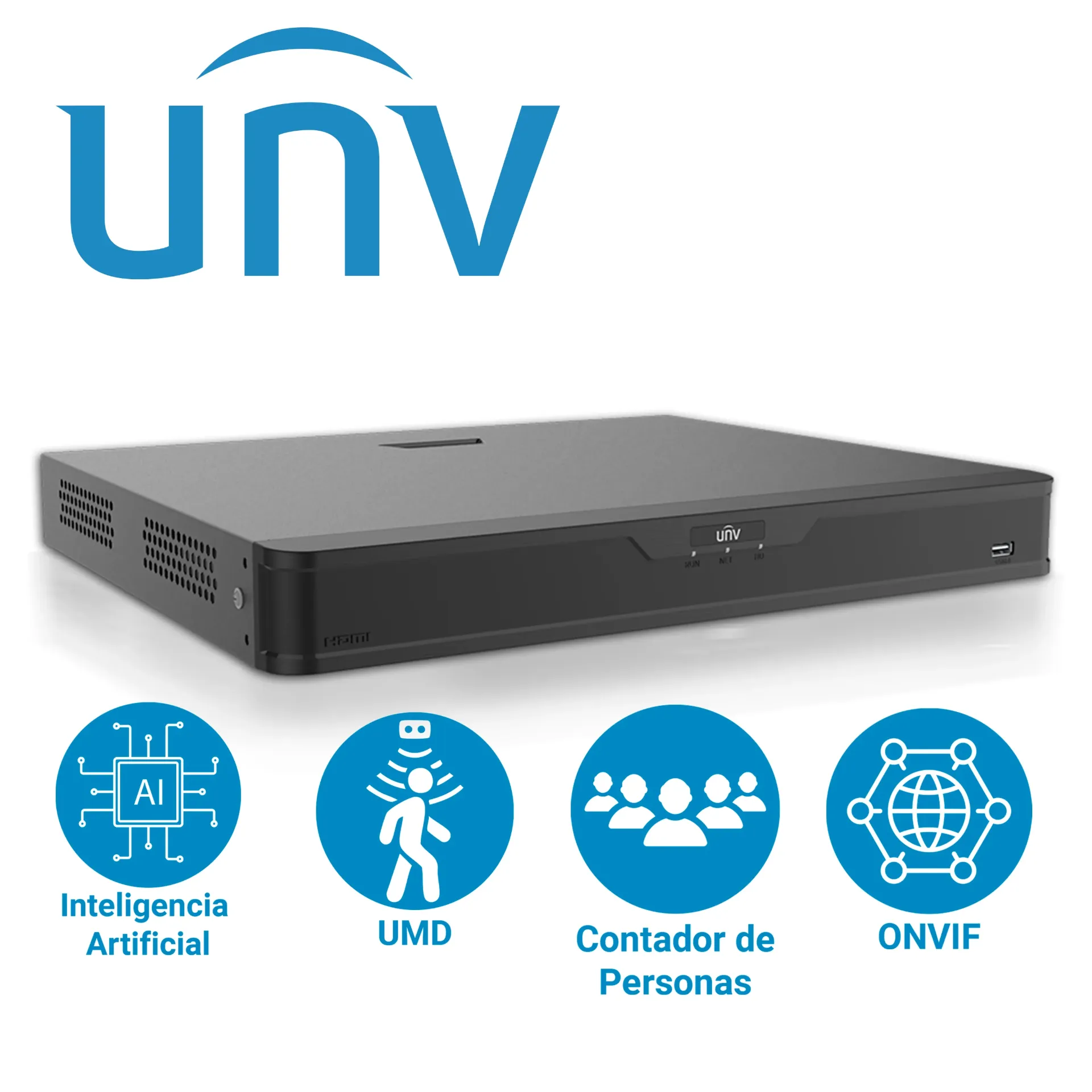[NVR302-08B-P8-IQ] NVR 8-CANALES / UNV NVR302-08B-P8-IQ / 8POE / 8MP 